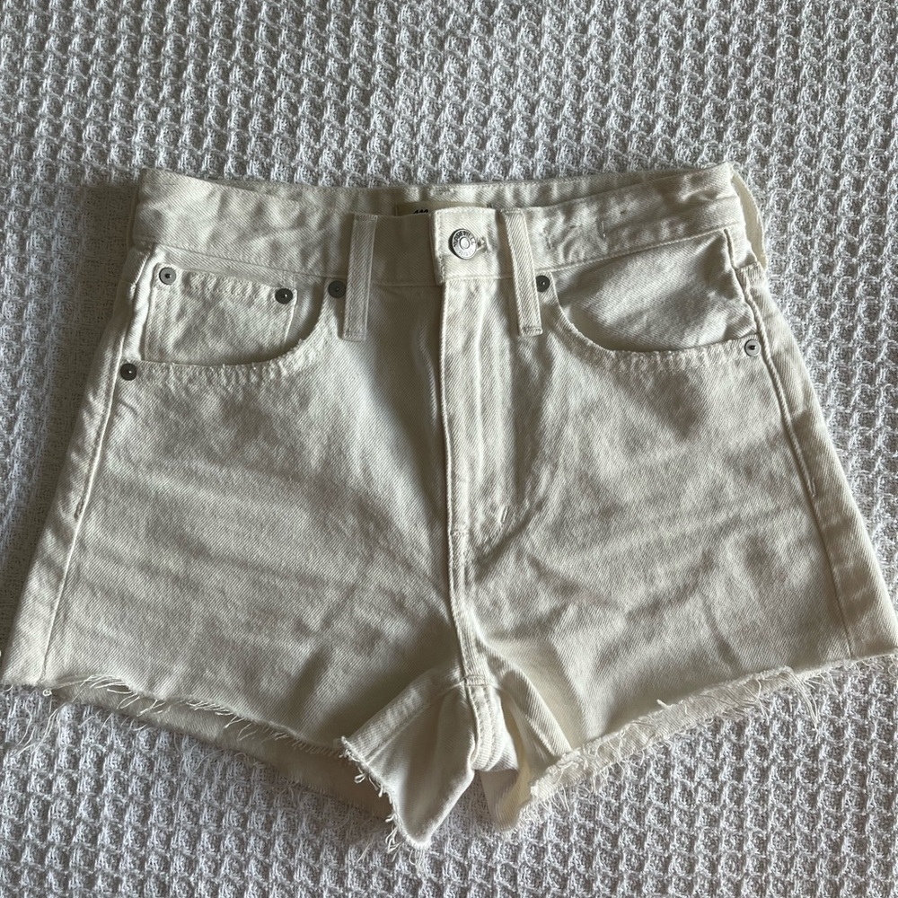 Madewell Relaxed Denim Shorts Tile White in Size 23 NWT
